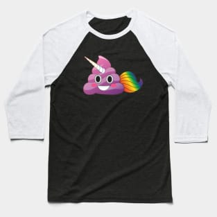 Cute Magical Unicorn Poop with Rainbow Tail Baseball T-Shirt